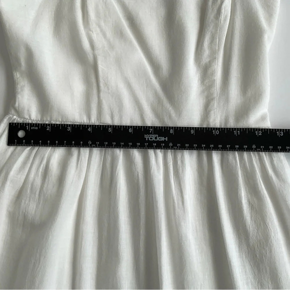Monteau Los Angeles Summer Dress Small White Lace Sleeveless Short Zip Cotton - Picture 7 of 10